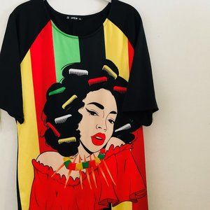 SHEIN Carve Women's Figure Graphic Colorblock Body